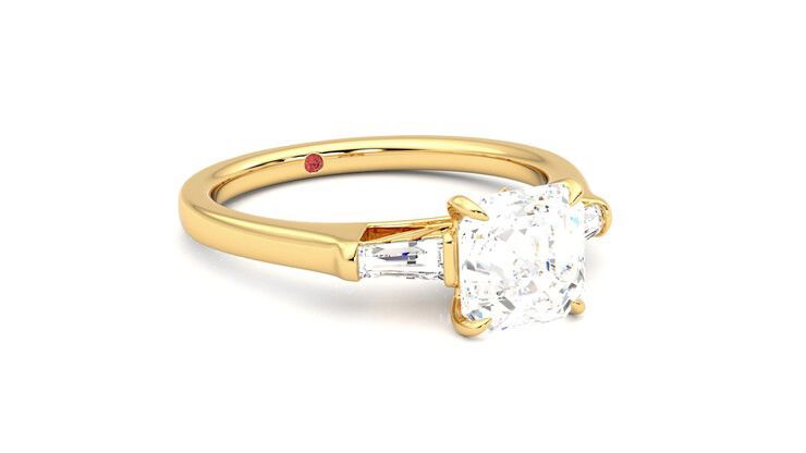 Taylor & Hart Mirror Asscher Engagement Ring 360 degree image 5