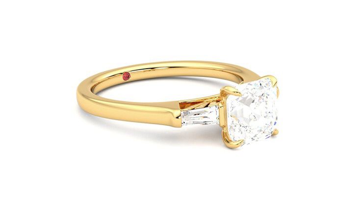 Taylor & Hart Mirror Asscher Engagement Ring 360 degree image 6