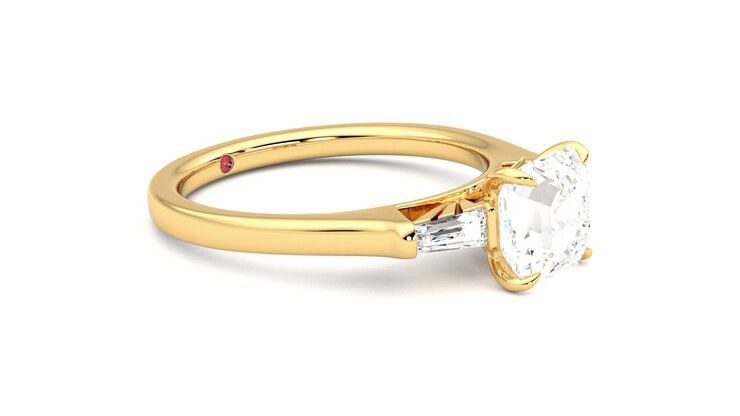 Taylor & Hart Mirror Asscher Engagement Ring 360 degree image 7