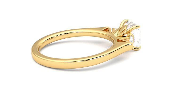 Taylor & Hart Mirror Asscher Engagement Ring 360 degree image 11