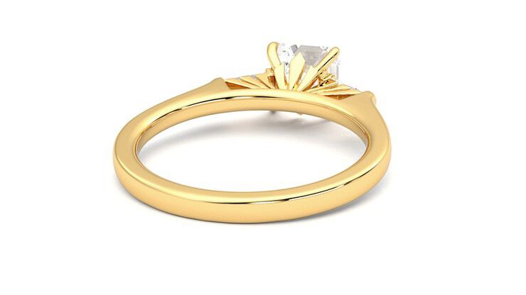 Taylor & Hart Mirror Asscher Engagement Ring 360 degree image 14