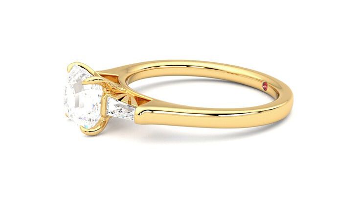 Taylor & Hart Mirror Asscher Engagement Ring 360 degree image 22