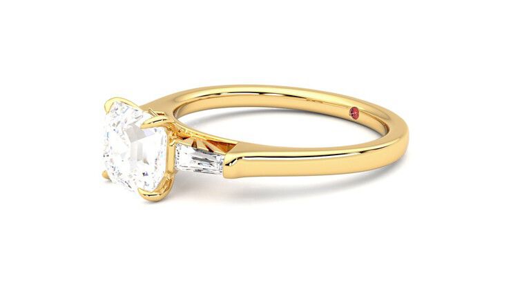 Taylor & Hart Mirror Asscher Engagement Ring 360 degree image 23