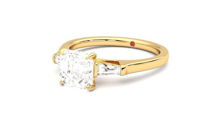 Taylor & Hart Mirror Asscher Engagement Ring 360 degree image 25