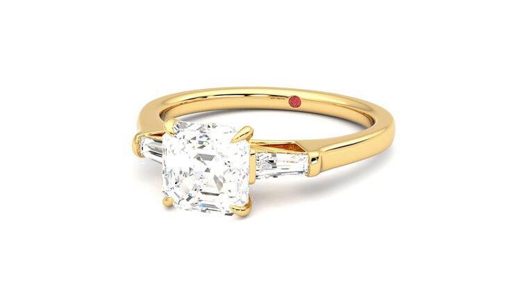 Taylor & Hart Mirror Asscher Engagement Ring 360 degree image 26