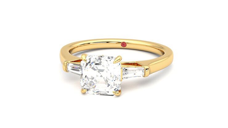 Taylor & Hart Mirror Asscher Engagement Ring 360 degree image 27