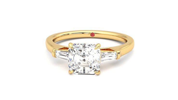 Taylor & Hart Mirror Asscher Engagement Ring 360 degree image 28