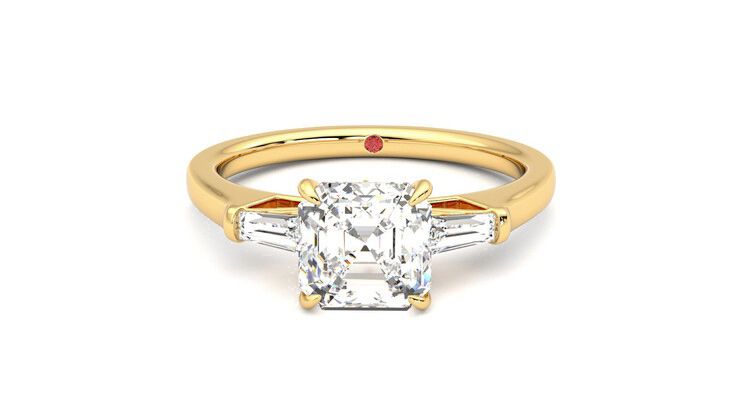Taylor & Hart Mirror Asscher Engagement Ring 360 degree image 29