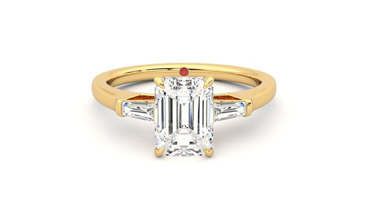 Taylor & Hart Mirror Emerald Engagement Ring 360 degree image 0