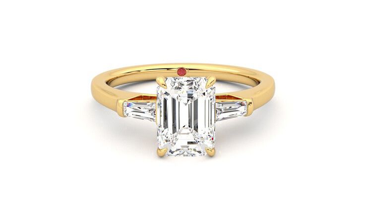 Taylor & Hart Mirror Emerald Engagement Ring 360 degree image 1