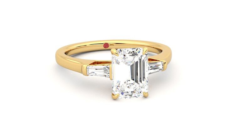 Taylor & Hart Mirror Emerald Engagement Ring 360 degree image 3