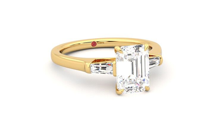 Taylor & Hart Mirror Emerald Engagement Ring 360 degree image 4