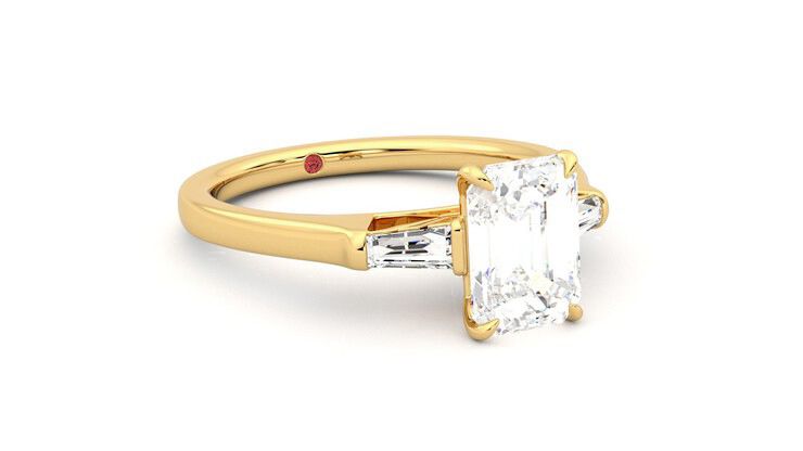Taylor & Hart Mirror Emerald Engagement Ring 360 degree image 5