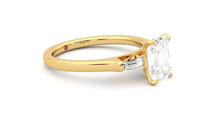 Taylor & Hart Mirror Emerald Engagement Ring 360 degree image 7