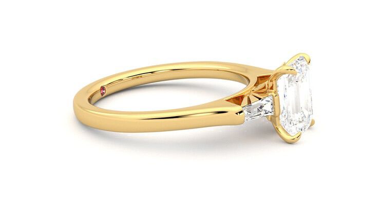Taylor & Hart Mirror Emerald Engagement Ring 360 degree image 8