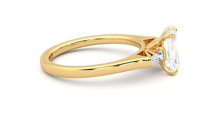 Taylor & Hart Mirror Emerald Engagement Ring 360 degree image 9
