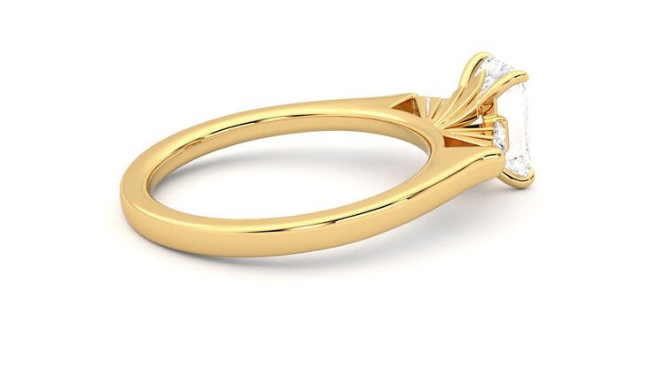 Taylor & Hart Mirror Emerald Engagement Ring 360 degree image 11