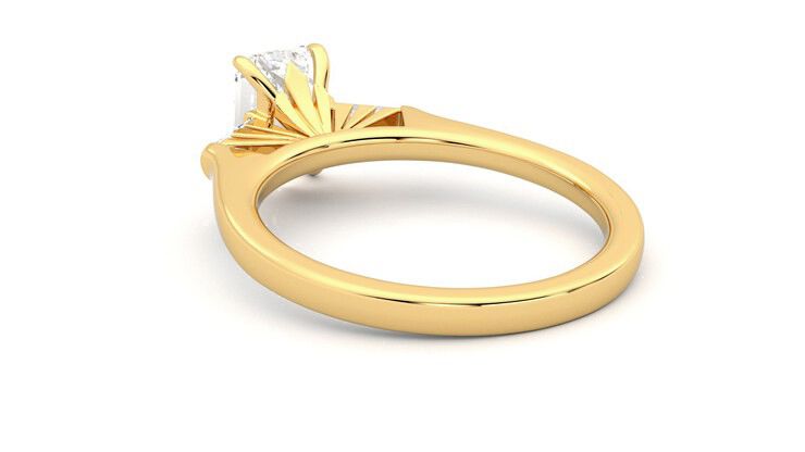 Taylor & Hart Mirror Emerald Engagement Ring 360 degree image 17
