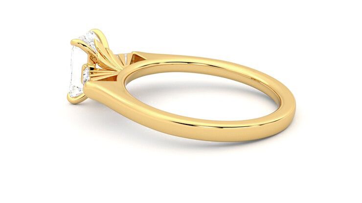 Taylor & Hart Mirror Emerald Engagement Ring 360 degree image 19