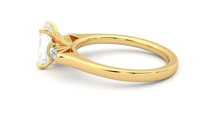 Taylor & Hart Mirror Emerald Engagement Ring 360 degree image 20