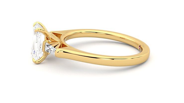 Taylor & Hart Mirror Emerald Engagement Ring 360 degree image 21