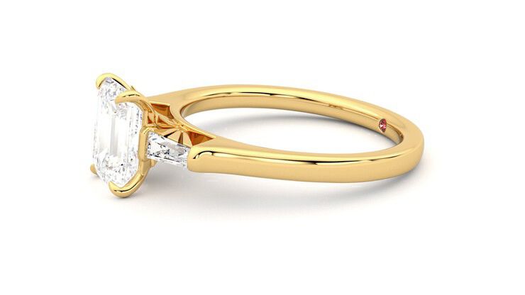 Taylor & Hart Mirror Emerald Engagement Ring 360 degree image 22