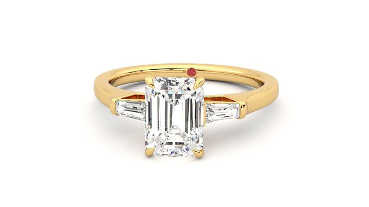Taylor & Hart Mirror Emerald Engagement Ring 360 degree image 28