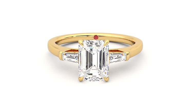 Taylor & Hart Mirror Emerald Engagement Ring 360 degree image 29