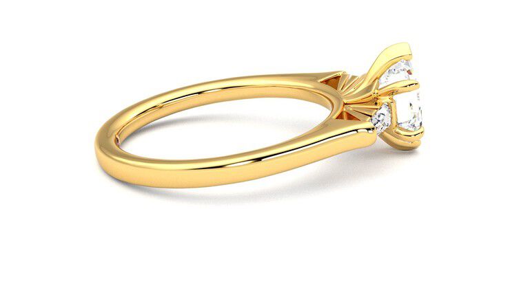 Taylor & Hart Mirror Hexagonal Engagement Ring 360 degree image 10