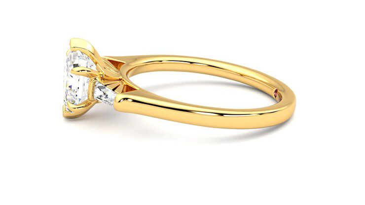 Taylor & Hart Mirror Hexagonal Engagement Ring 360 degree image 21