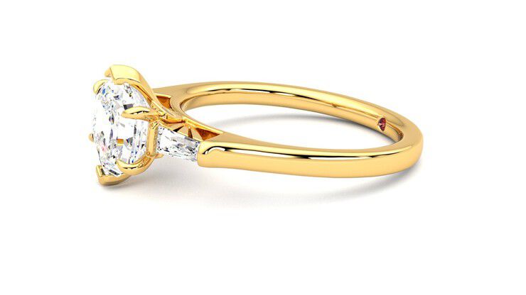 Taylor & Hart Mirror Hexagonal Engagement Ring 360 degree image 22