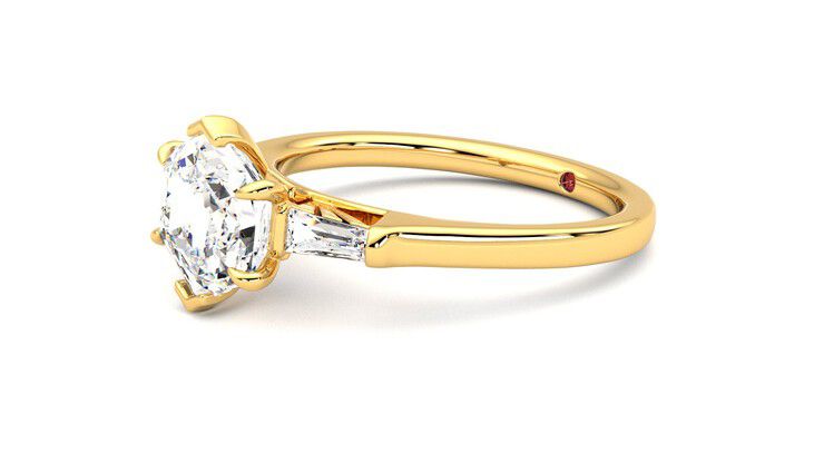 Taylor & Hart Mirror Hexagonal Engagement Ring 360 degree image 23