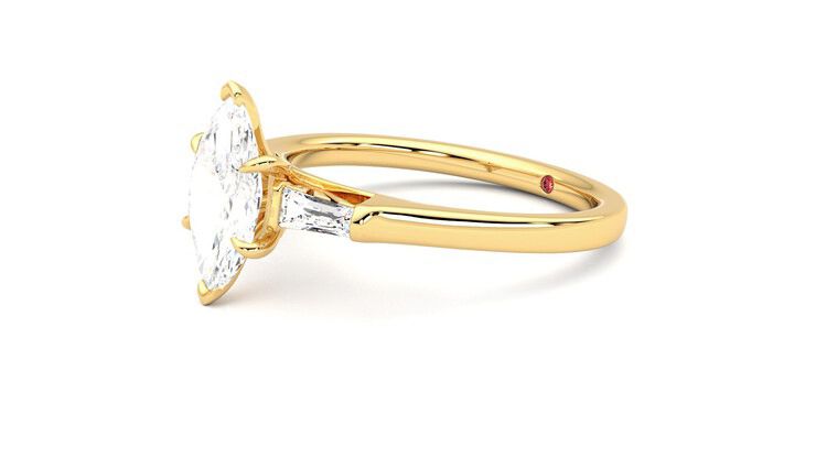 Taylor & Hart Mirror Marquise Engagement Ring 360 degree image 23