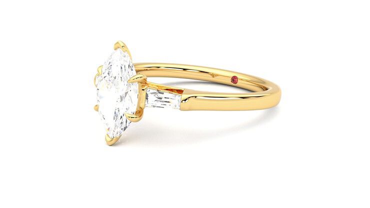 Taylor & Hart Mirror Marquise Engagement Ring 360 degree image 24