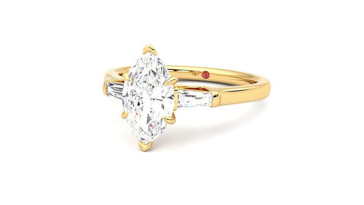 Taylor & Hart Mirror Marquise Engagement Ring 360 degree image 26