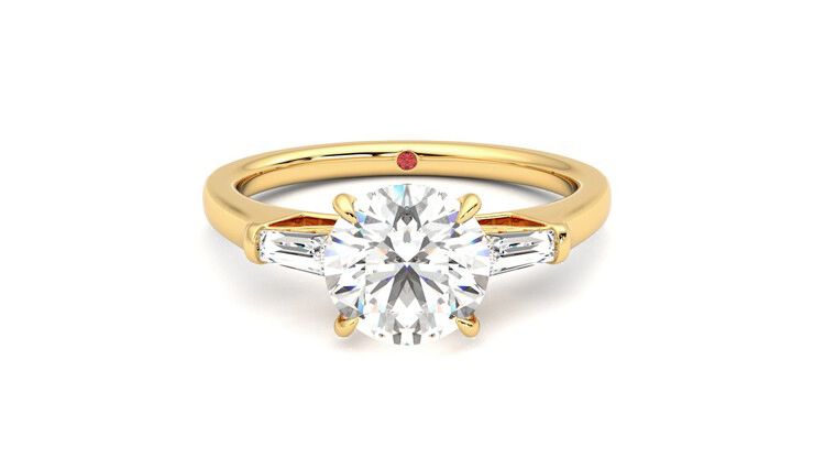 Taylor & Hart Mirror Round Engagement Ring 360 degree image 0