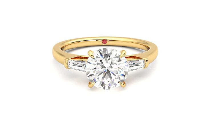 Taylor & Hart Mirror Round Engagement Ring 360 degree image 1