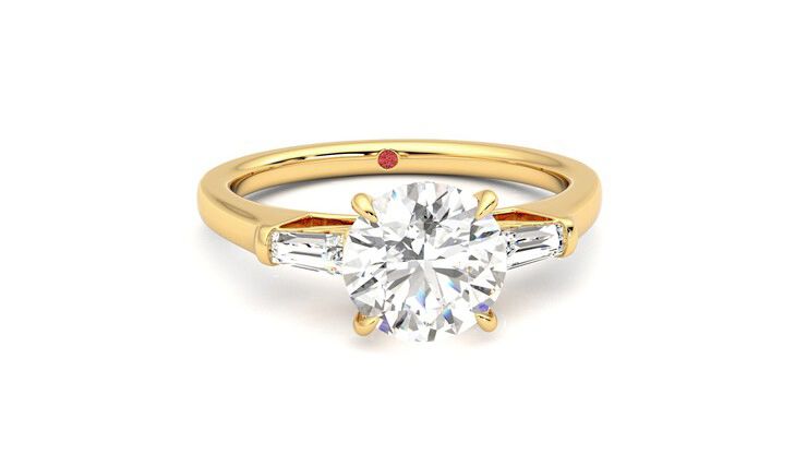 Taylor & Hart Mirror Round Engagement Ring 360 degree image 2