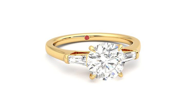 Taylor & Hart Mirror Round Engagement Ring 360 degree image 3