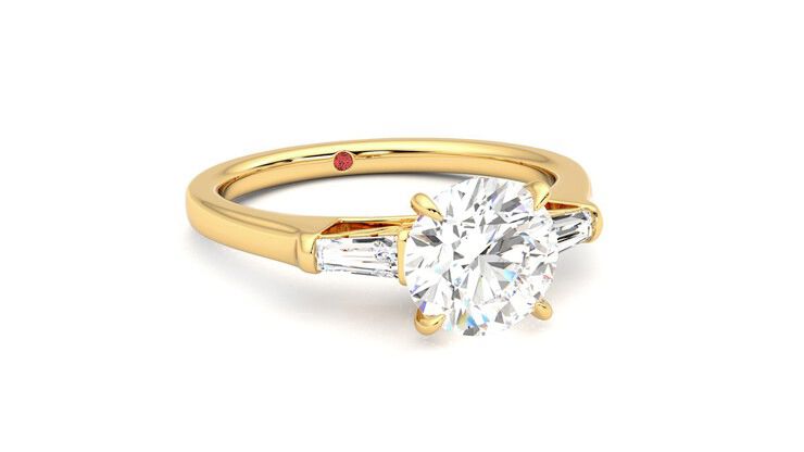 Taylor & Hart Mirror Round Engagement Ring 360 degree image 4