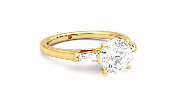 Taylor & Hart Mirror Round Engagement Ring 360 degree image 5