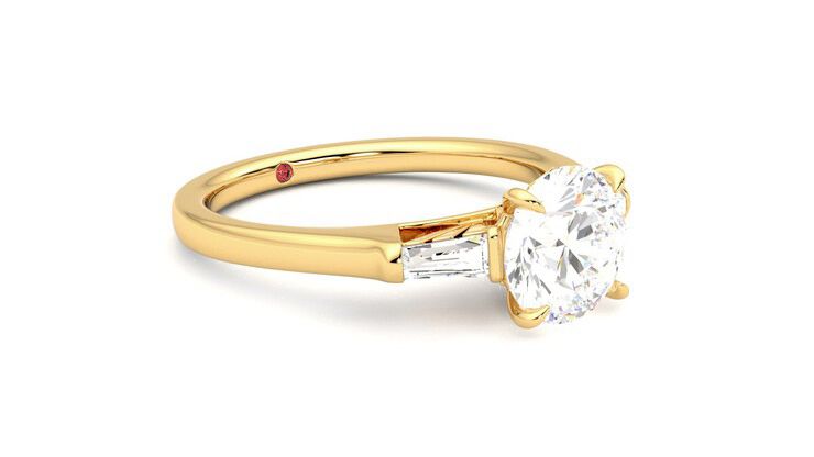 Taylor & Hart Mirror Round Engagement Ring 360 degree image 6