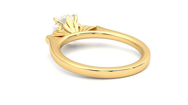 Taylor & Hart Mirror Round Engagement Ring 360 degree image 17