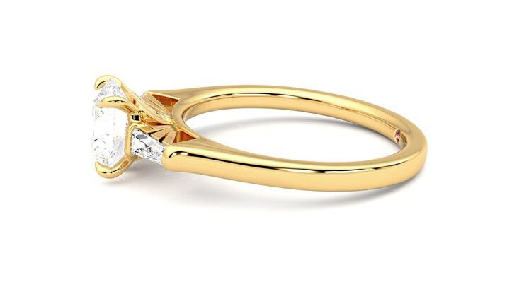 Taylor & Hart Mirror Round Engagement Ring 360 degree image 21