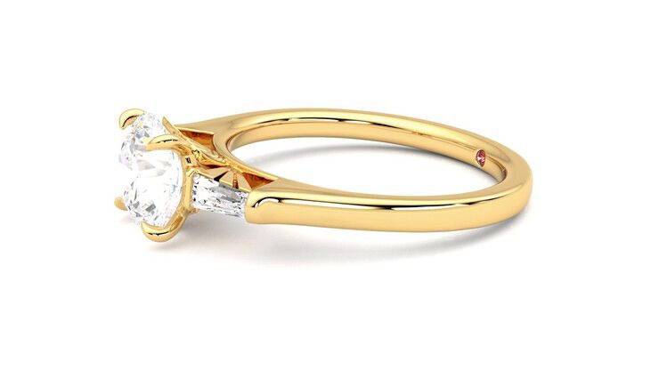 Taylor & Hart Mirror Round Engagement Ring 360 degree image 22