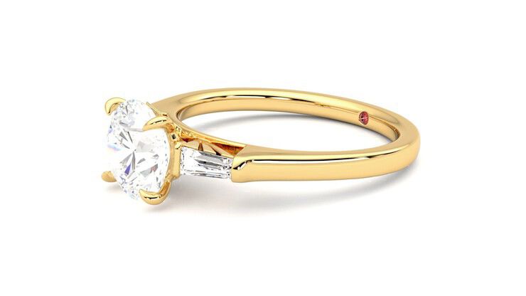 Taylor & Hart Mirror Round Engagement Ring 360 degree image 23