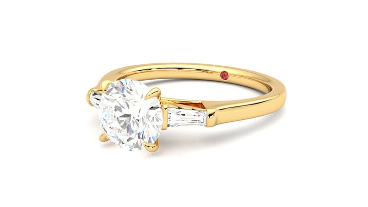 Taylor & Hart Mirror Round Engagement Ring 360 degree image 25