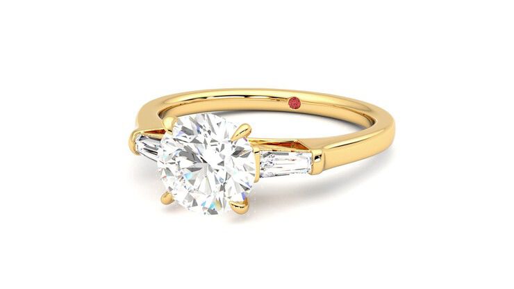 Taylor & Hart Mirror Round Engagement Ring 360 degree image 26