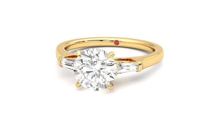 Taylor & Hart Mirror Round Engagement Ring 360 degree image 27