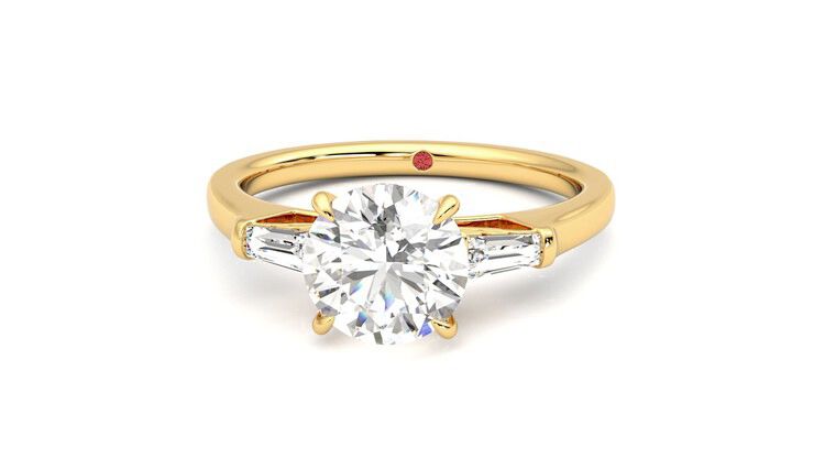 Taylor & Hart Mirror Round Engagement Ring 360 degree image 28